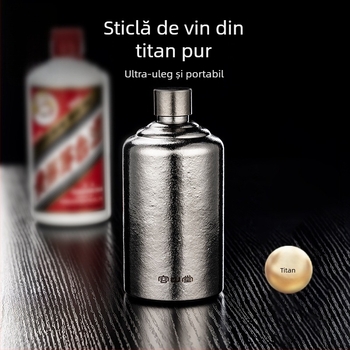 Rongshantang sticlă de vin din titan pur, pentru exterior, portabilă - stil modern minimalist, sticlă goală, imprimare logo disponibil