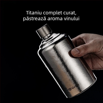 Rongshantang sticlă de vin din titan pur, pentru exterior, portabilă - stil modern minimalist, sticlă goală, imprimare logo disponibil