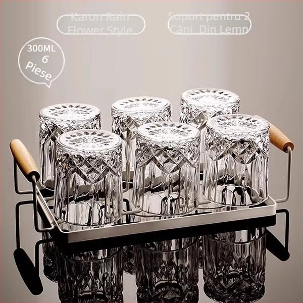 Set de pahare de whisky și sticlă – sticlă de cristal, stil modern minimalist, ambalaj din hârtie, imprimare de logo disponibilă, lansat în 2025