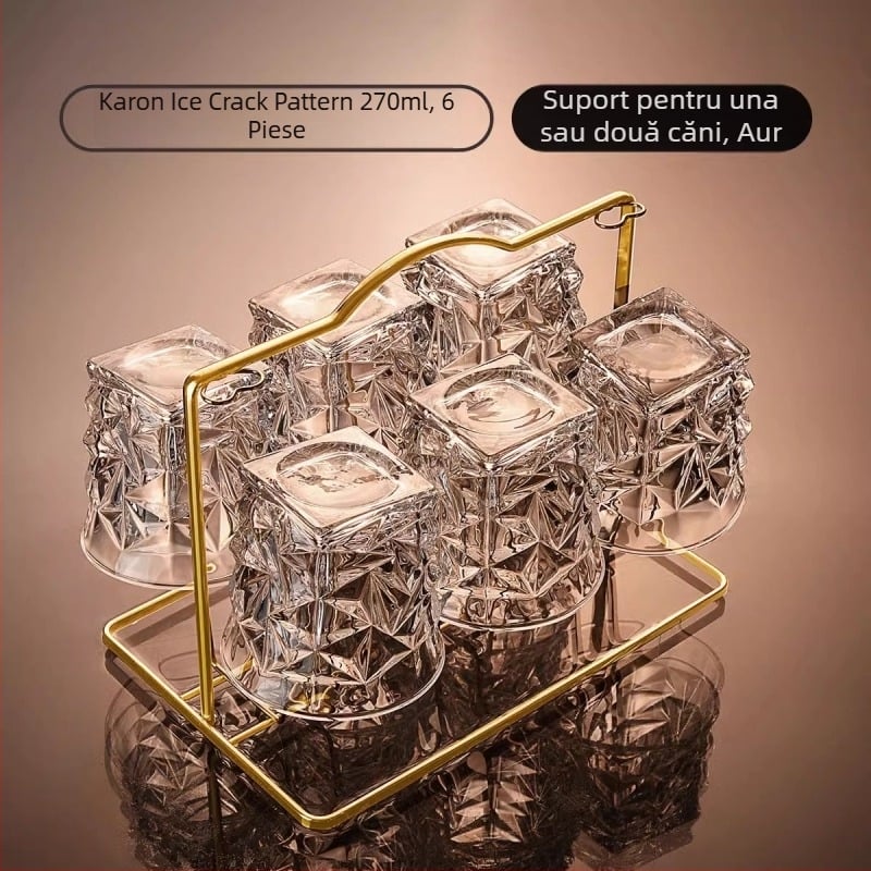 Set de pahare de whisky și sticlă – sticlă de cristal, stil modern minimalist, ambalaj din hârtie, imprimare de logo disponibilă, lansat în 2025