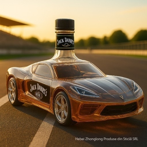 Decantor whiskey Corvette C8, sticlă clară, stil lux ușor retro, ambalaj unic