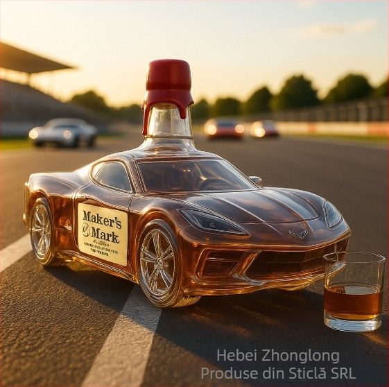 Decantor whiskey Corvette C8, sticlă clară, stil lux ușor retro, ambalaj unic