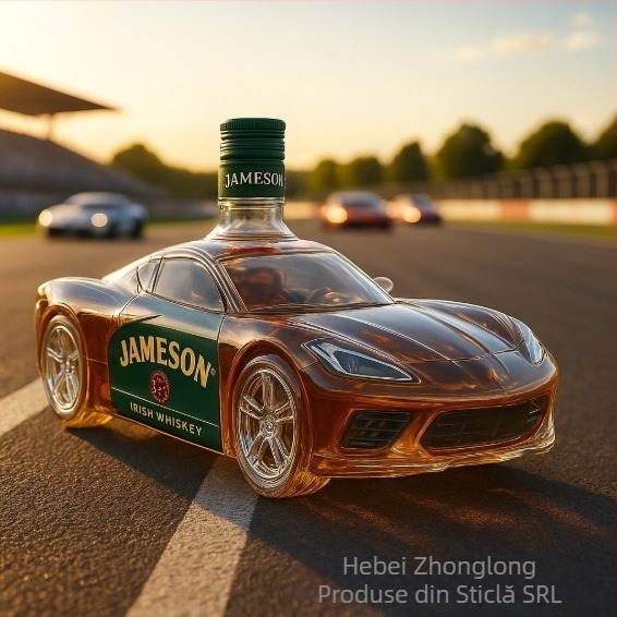 Decantor whiskey Corvette C8, sticlă clară, stil lux ușor retro, ambalaj unic