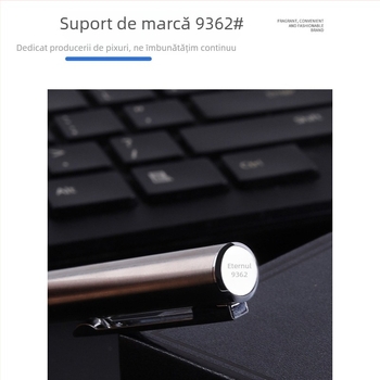 Stilou 9362 din oțel integral, vârf înclinat pentru scriere și practică semnături – destinat studenților