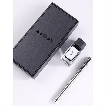 Stilou 9362 din oțel integral, vârf înclinat pentru scriere și practică semnături – destinat studenților