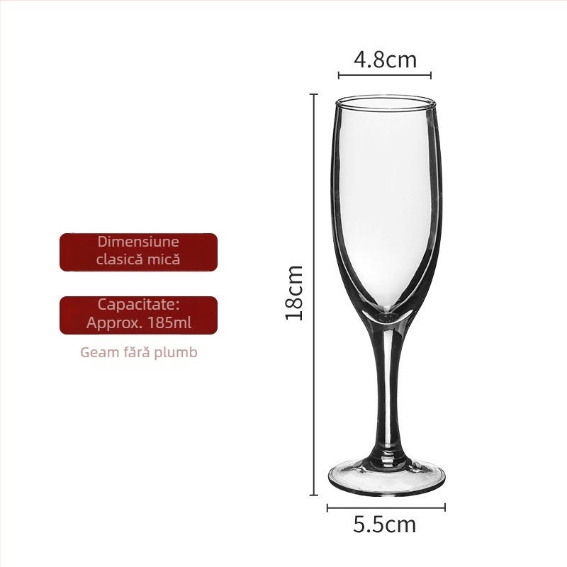 Set de pahare de șampanie din cristal, marca 123, stil lux ușor, design retro
