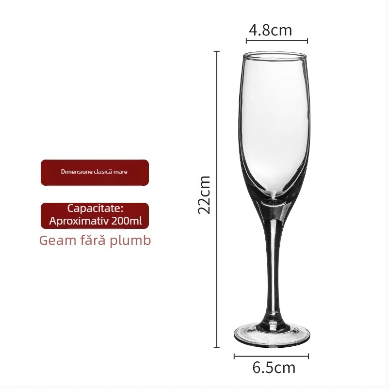 Set de pahare de șampanie din cristal, marca 123, stil lux ușor, design retro