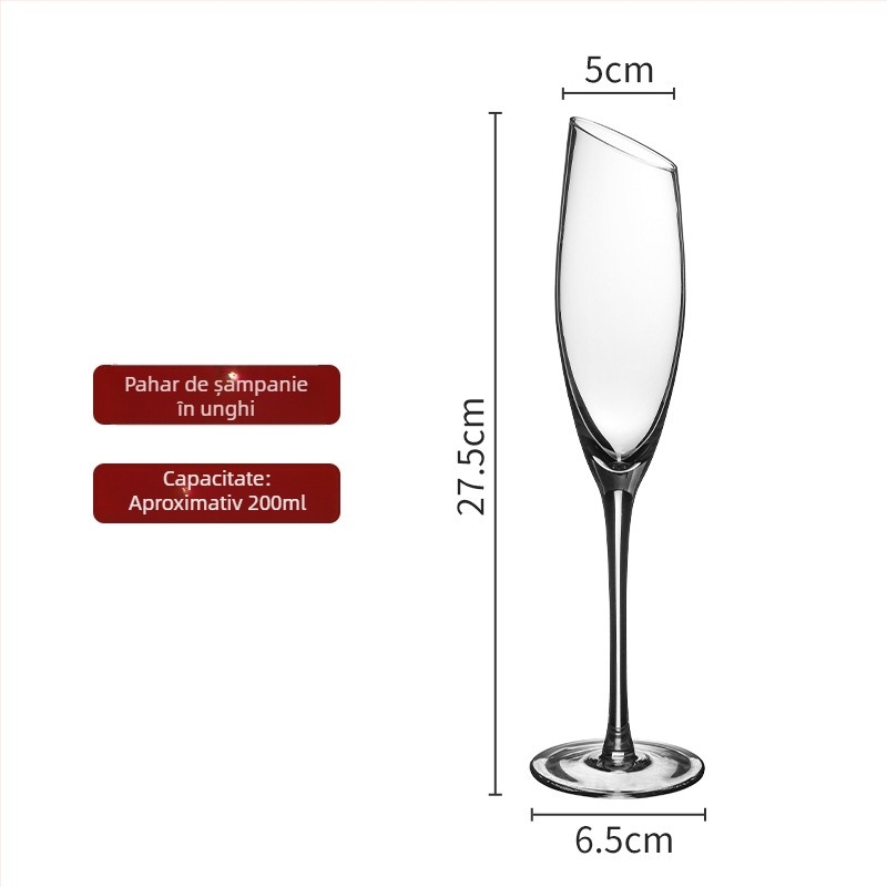 Set de pahare de șampanie din cristal, marca 123, stil lux ușor, design retro