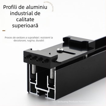 Hardware ușă cu tampon bidirecțional pentru ușă glisantă invizibilă – St-1500, material: fier + adeziv, încărcare maximă 80 kg, compatibil cu profile 35/40/42