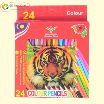 GEILI creioane colorate cu design tigru, corp din lemn, miez pe bază de ulei