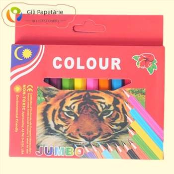 GEILI creioane colorate cu design tigru, corp din lemn, miez pe bază de ulei