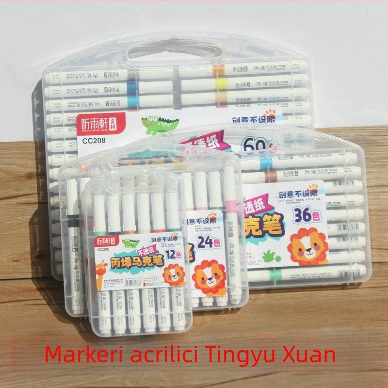 Listen Yuxuan 208 marker acrilic cu vârf unic – set pentru elevi de artă și copii