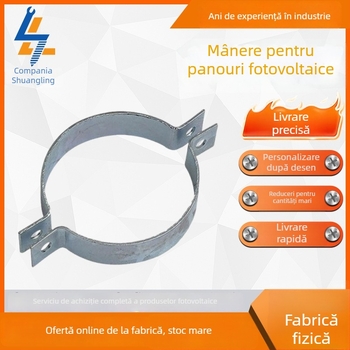 Clamă de montaj, în formă de U, zincat la cald, diametrul de prindere 12–700 mm, potrivit pentru sisteme fotovoltaice și facilități de trafic