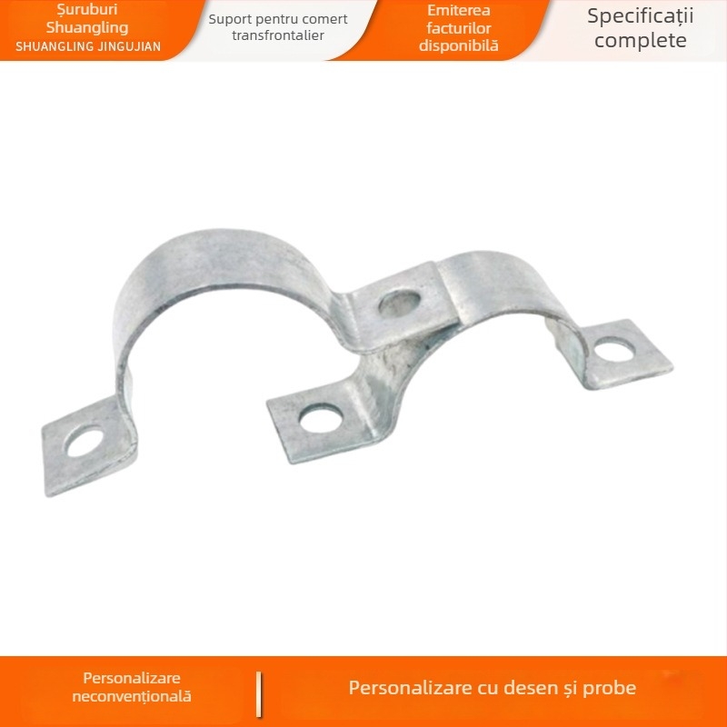 Clamă de montaj, în formă de U, zincat la cald, diametrul de prindere 12–700 mm, potrivit pentru sisteme fotovoltaice și facilități de trafic