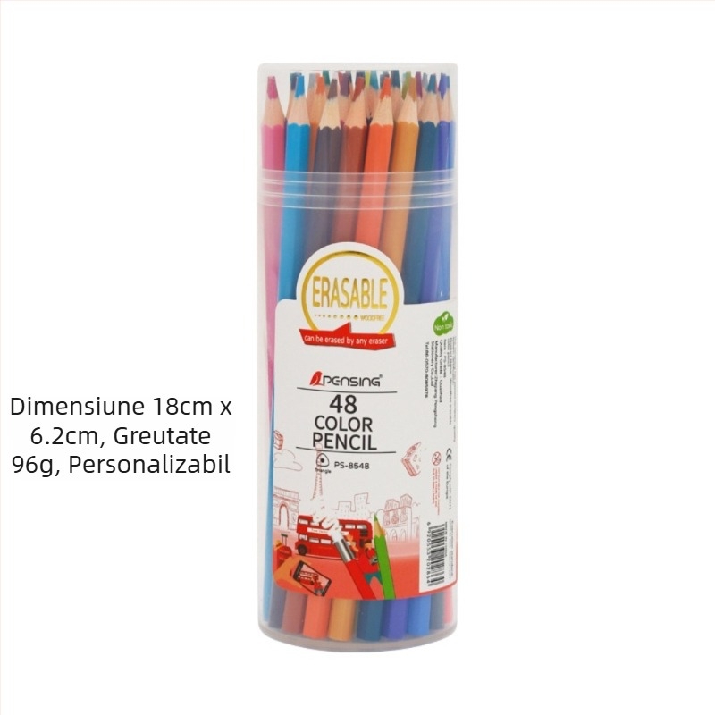 Set de creioane colorate pentru copii, 48 de culori, carcasă din plastic, etichetare în loturi mici, Tip: Alt (Brand: Peng sheng; Carcasă: Plastic; Etichetare: Personalizare în loturi mici; Tip: Alt)
