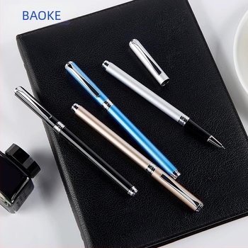 Stilou metalic cu corp din metal, sistem de absorbție a cernelei, vârf din oțel, ambalat în cutie, model PM158, 12 bucăți în cutie