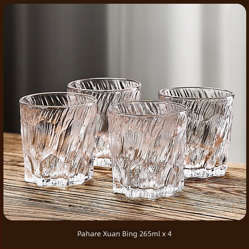 Pahar de whisky Green Apple din sticlă cristalină cu textură de gheață, stil european, set de 2 bucăți