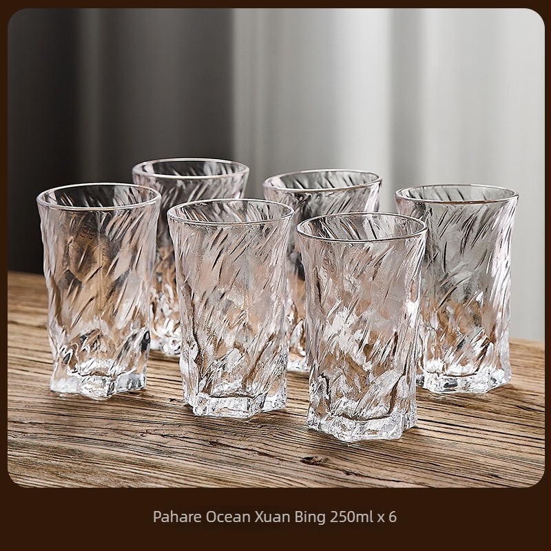 Pahar de whisky Green Apple din sticlă cristalină cu textură de gheață, stil european, set de 2 bucăți