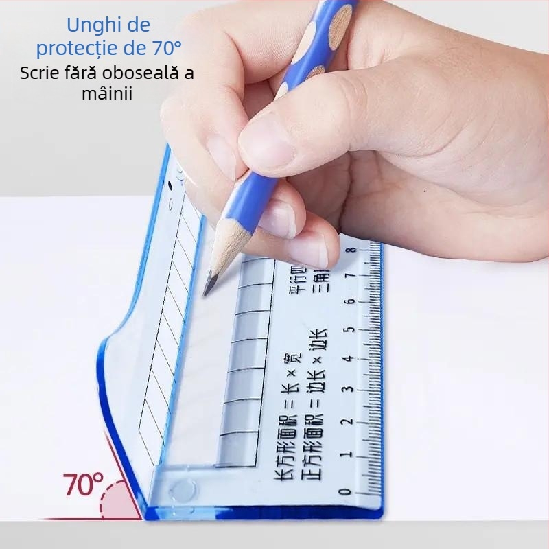 Dispozitiv de corectare a posturii la scriere pentru copii – bratara la încheietură și riglă de antrenament pentru preșcolari și elevi, modelul 1, lansare primăvara 2026