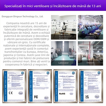 Ventilator portabil mini cu răcire cu gheață, cu motor fără perii, 5 palete, baterie încorporată 2000–4000mAh, autonomie 6–8 ore, zgomot 37–45dB