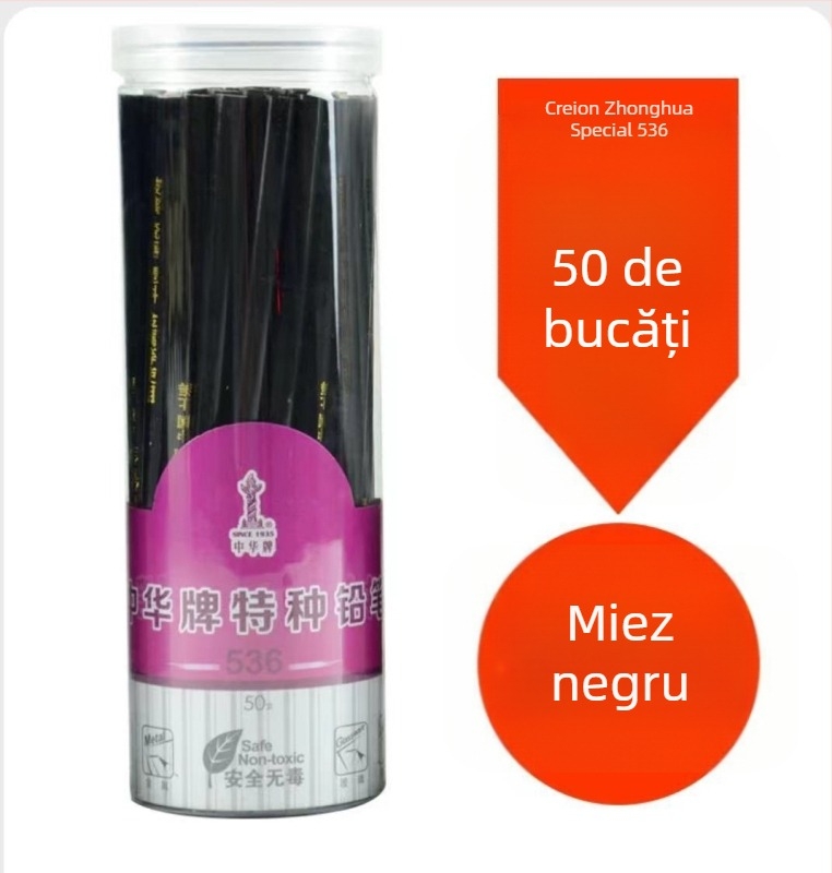 Creion pentru tâmplă 536 – corp din lemn, grafit HB, model 536