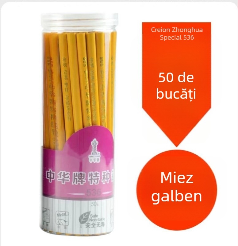 Creion pentru tâmplă 536 – corp din lemn, grafit HB, model 536