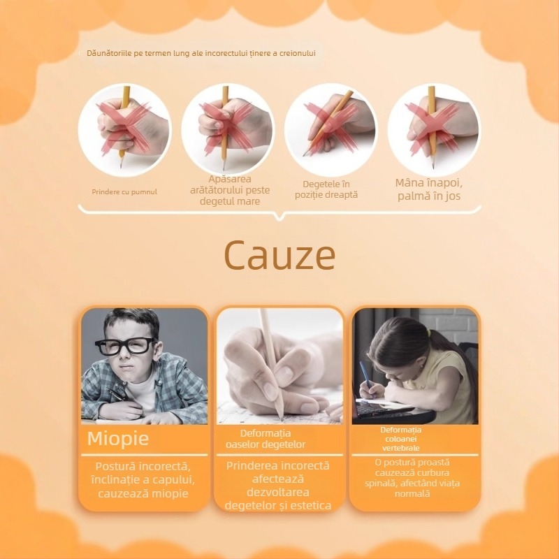 Creion din lemn 2B/HB pentru examenele din învățământul primar, netoxic