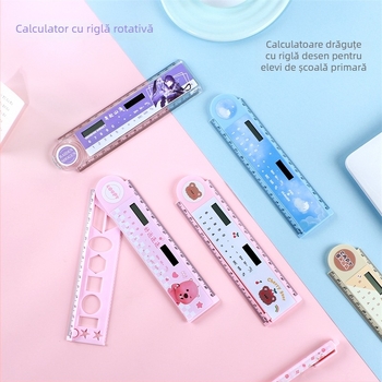 Calculator solar multifuncțional cu riglă rotativă, afișaj LED de 8 cifre, model XZ-302137