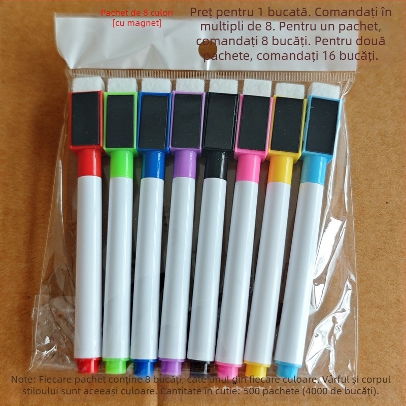 Budengci Marker șters pentru tablă pentru copii, marker pe bază de apă cu perie magnetică