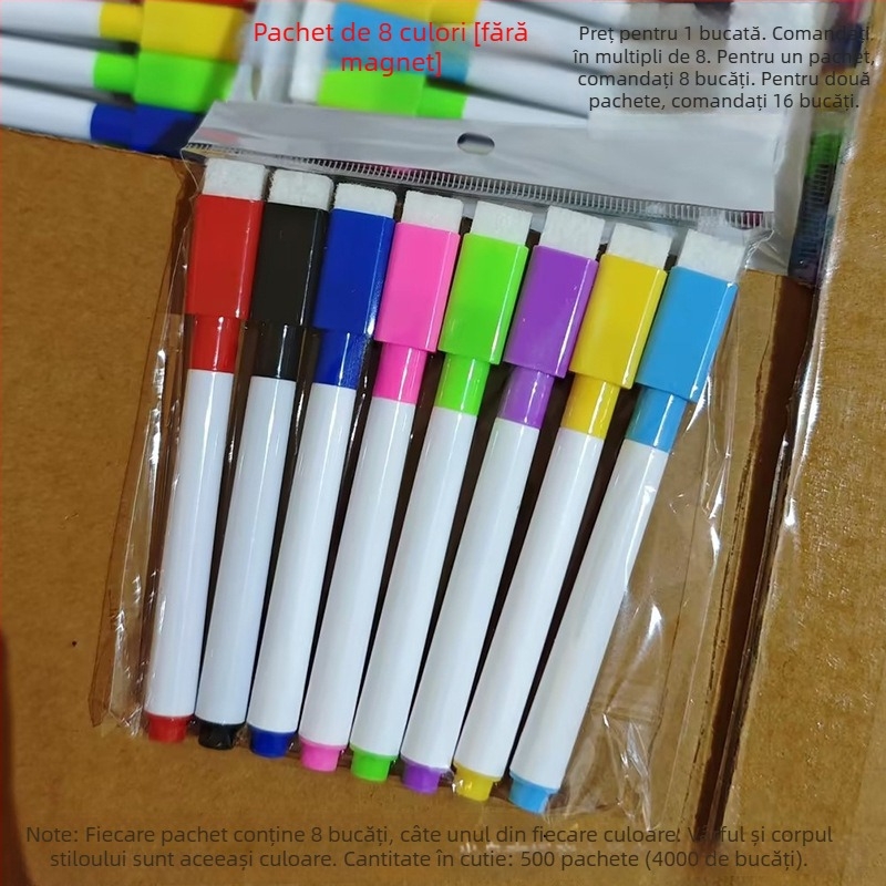 Budengci Marker șters pentru tablă pentru copii, marker pe bază de apă cu perie magnetică