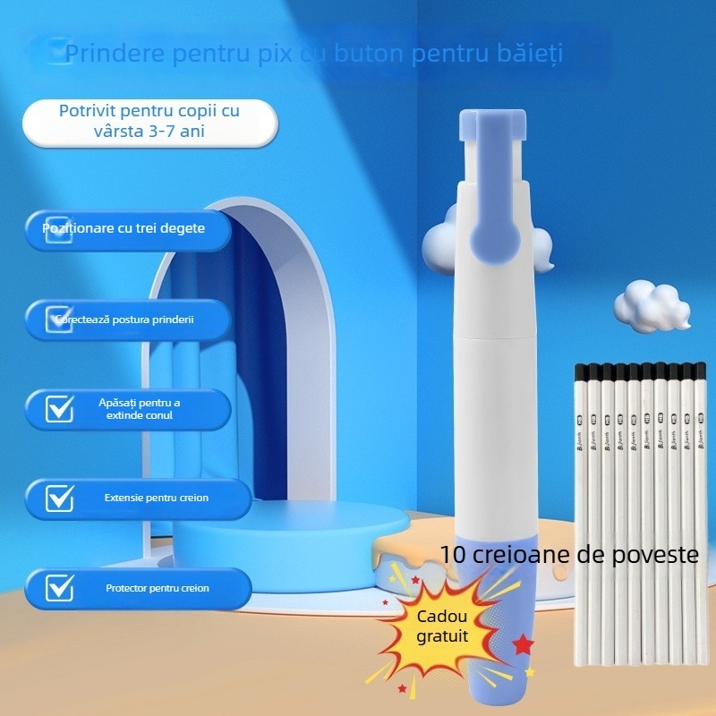 Suport pentru creion pentru începători — corector de prindere și postură, din plastic, 1 bucată, pentru elevi din învățământul primar