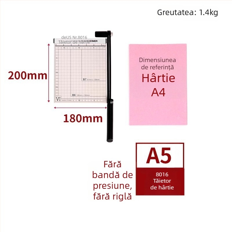 Deli 8014 tăietor de hârtie metalic de birou