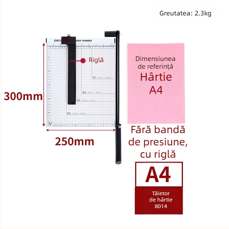 Deli 8014 tăietor de hârtie metalic de birou