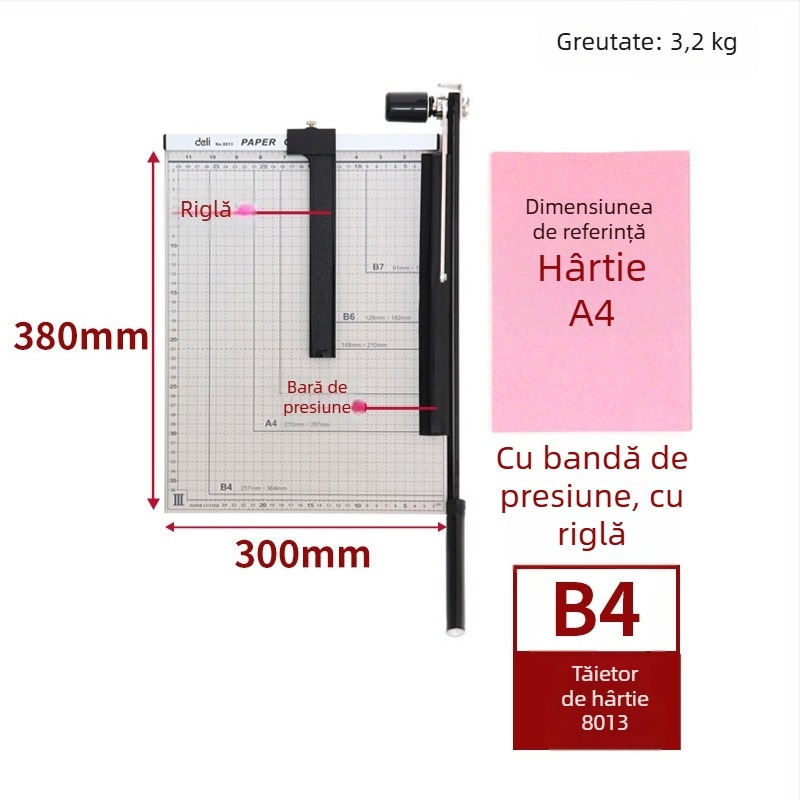 Deli 8014 tăietor de hârtie metalic de birou