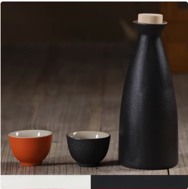 Carafă ceramică pentru vin, stil rustic vintage, mică – set de sticle cu capac etanș pentru uz casnic