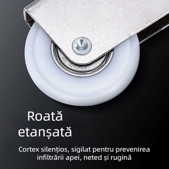 Roata pentru ușă glisantă de dulap, aliaj de titan, pentru uși din sticlă, profil convex-concav, Unique