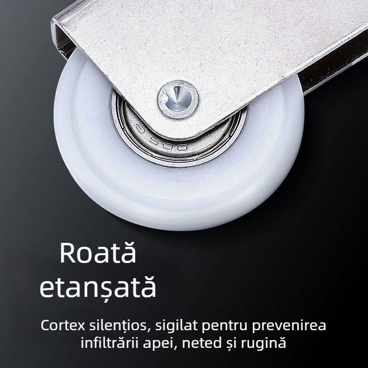 Roata pentru ușă glisantă de dulap, aliaj de titan, pentru uși din sticlă, profil convex-concav, Unique