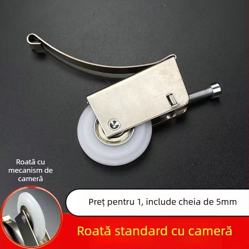 Roata pentru ușă glisantă de dulap, aliaj de titan, pentru uși din sticlă, profil convex-concav, Unique