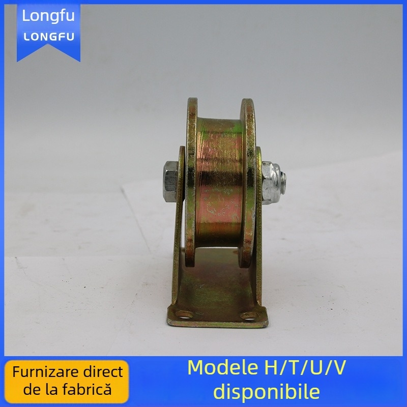 Roată pentru ușă glisantă - îngroșată, cu două roți, tipuri T/U/H, ghidaj cablu din oțel