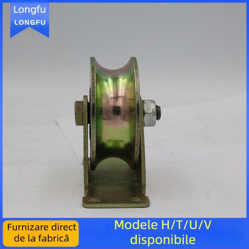 Roată pentru ușă glisantă - îngroșată, cu două roți, tipuri T/U/H, ghidaj cablu din oțel