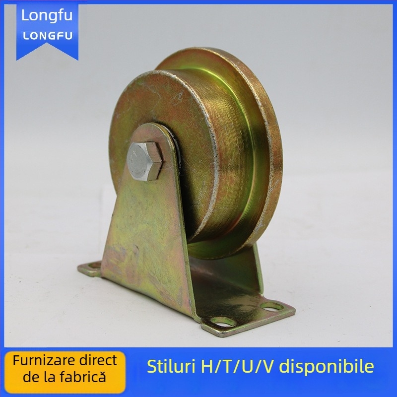 Roată pentru ușă glisantă - îngroșată, cu două roți, tipuri T/U/H, ghidaj cablu din oțel