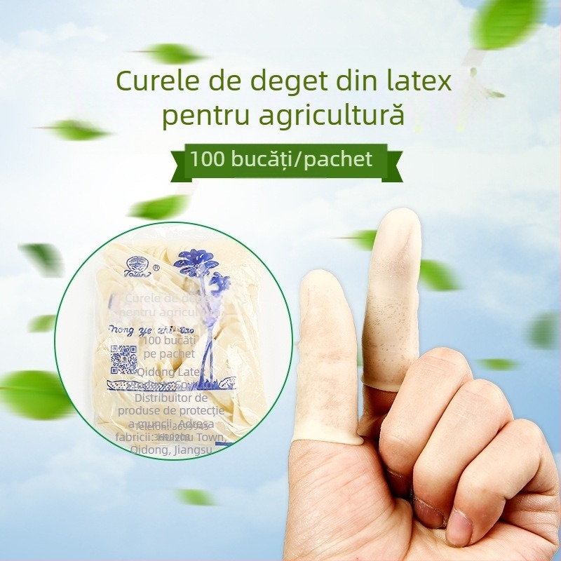 Protecție deget latex - utilizare industrială, îngroșată, impermeabilă, rezistentă la acizi și baze (material: latex; căptușire: fără; scop: protecția degetelor)