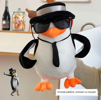 Pinguin pluș - Design abstract, pluș de înaltă calitate, umplutură PP bumbac, potrivit pentru 7–14 ani, unisex