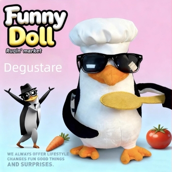 Pinguin pluș - Design abstract, pluș de înaltă calitate, umplutură PP bumbac, potrivit pentru 7–14 ani, unisex