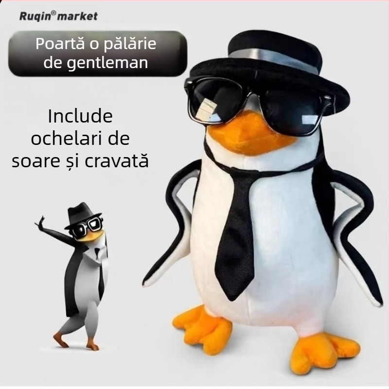 Pinguin pluș - Design abstract, pluș de înaltă calitate, umplutură PP bumbac, potrivit pentru 7–14 ani, unisex