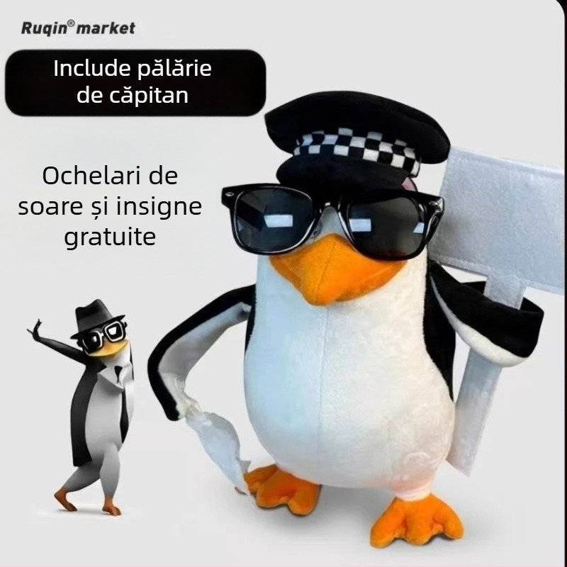 Pinguin pluș - Design abstract, pluș de înaltă calitate, umplutură PP bumbac, potrivit pentru 7–14 ani, unisex