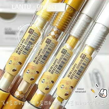 Creion mecanic cu temă de brânză, design animat, mecanism de apăsare, carcasă metalică, potrivit pentru elevi