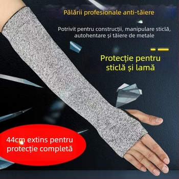 Manșon anti-tăiere pentru braț – nivel 5, respirabil, rezistent la uzură, protecție împotriva zgârieturilor și tăierii cu cuțitul, HPPE/Nylon/Nitril/TPR