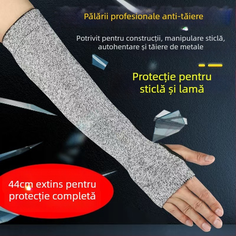 Manșon anti-tăiere pentru braț – nivel 5, respirabil, rezistent la uzură, protecție împotriva zgârieturilor și tăierii cu cuțitul, HPPE/Nylon/Nitril/TPR