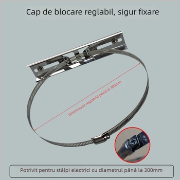 Suport circular pentru stâlp electric, oțel inoxidabil, pentru stâlp de iluminat stradal și cutie etanșă